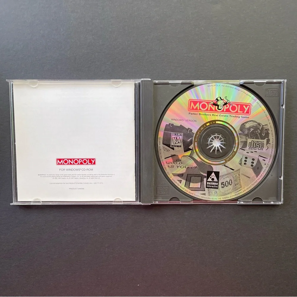 📦 Monopoly (Windows PC CD-ROM, 1996, HASBRO Interactive, Westwood w/ Manual)